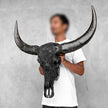 Caved Waterbuffalo Skulls with Flower Mandala Carving Skull,A/168