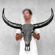 Caved Waterbuffalo Skulls with Ketimun Lotus Carving Skull,A/181