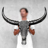 Caved Waterbuffalo Skulls with Ketimun Lotus Carving Skull,A/181