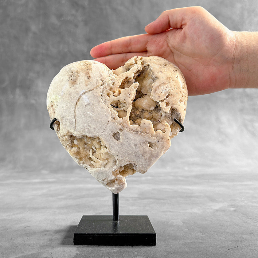 Wonderful White Druzy Crystal Sphere on a custom stand CH/523