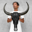 Caved Waterbuffalo Skulls with Infinity Carving Skull,A/169