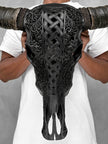 Caved Waterbuffalo Skulls with Infinity Carving Skull,A/169