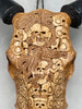 Carved Cow Skull Pile of Human Skulls and Octopus carving K2/048