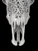 Grey Carved Cow Skull With Turqoise Accents - Star mandala motif | Skull,A/140