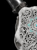 Grey Carved Cow Skull With Turqoise Accents - Star mandala motif | Skull,A/140