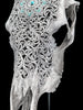 Grey Carved Cow Skull With Turqoise Accents - Star mandala motif | Skull,A/140