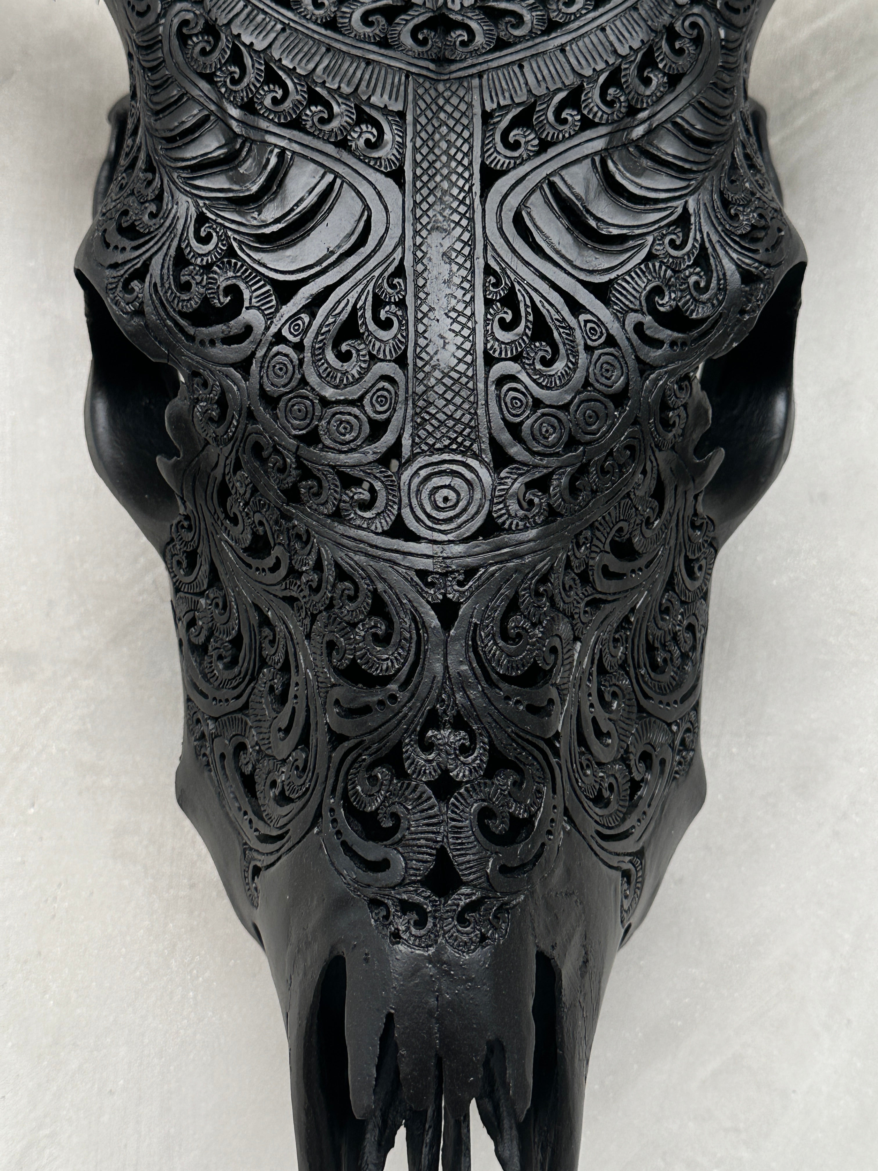 Cow & Horns Carved Badong - Skull,A/032