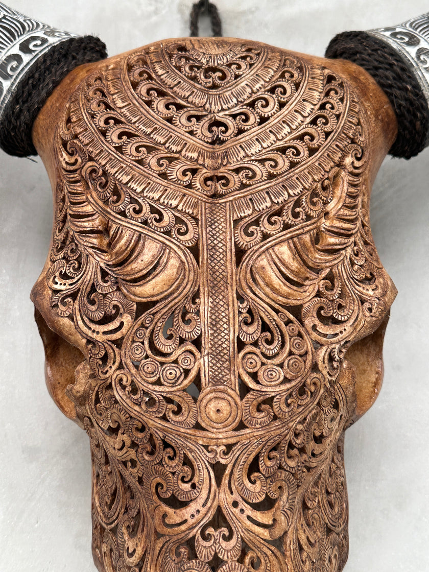Cow & Horns Carved Badong - Skull,A/039