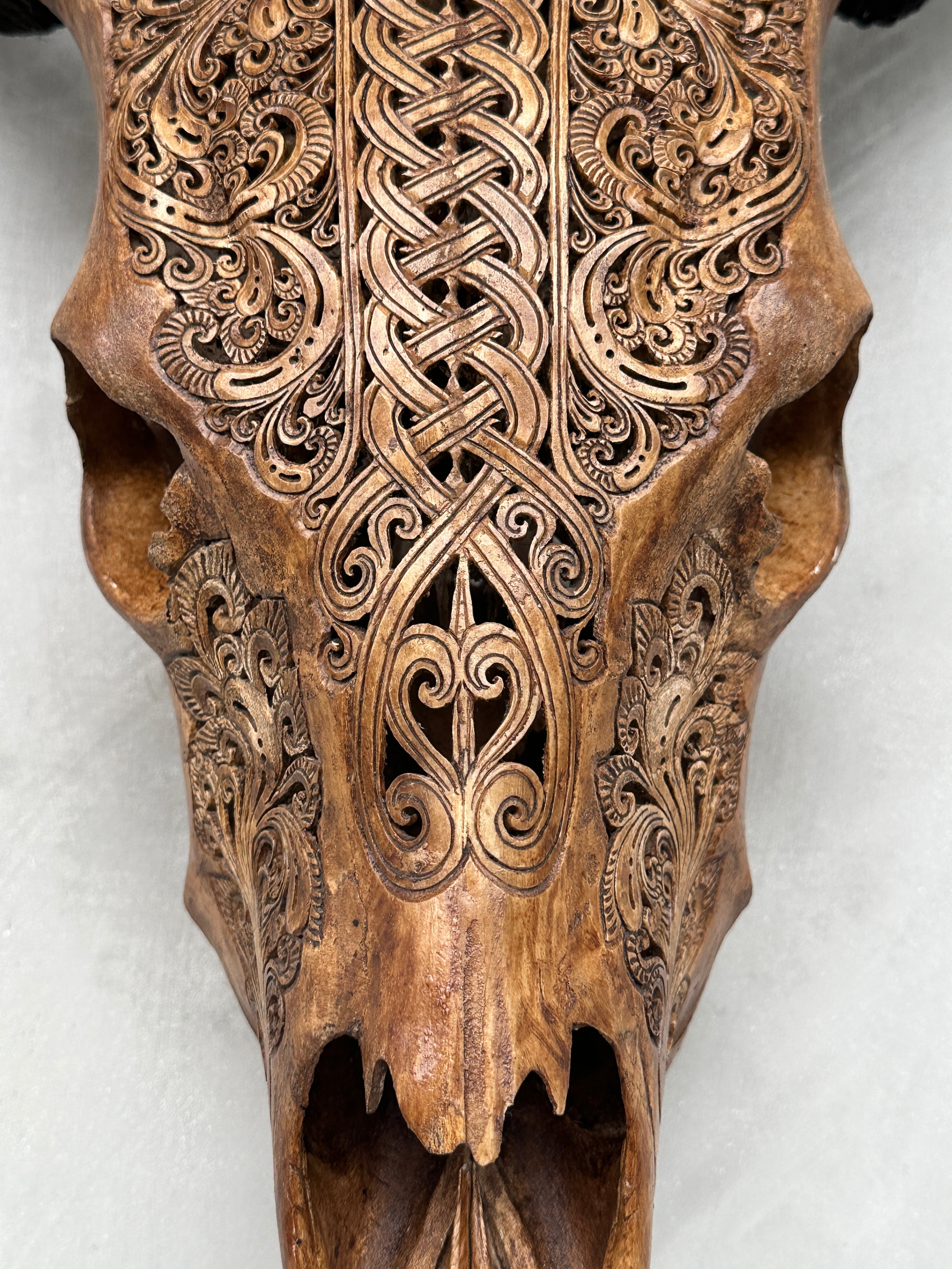 Cow & Horns Carved Infinity - Skull,A/035