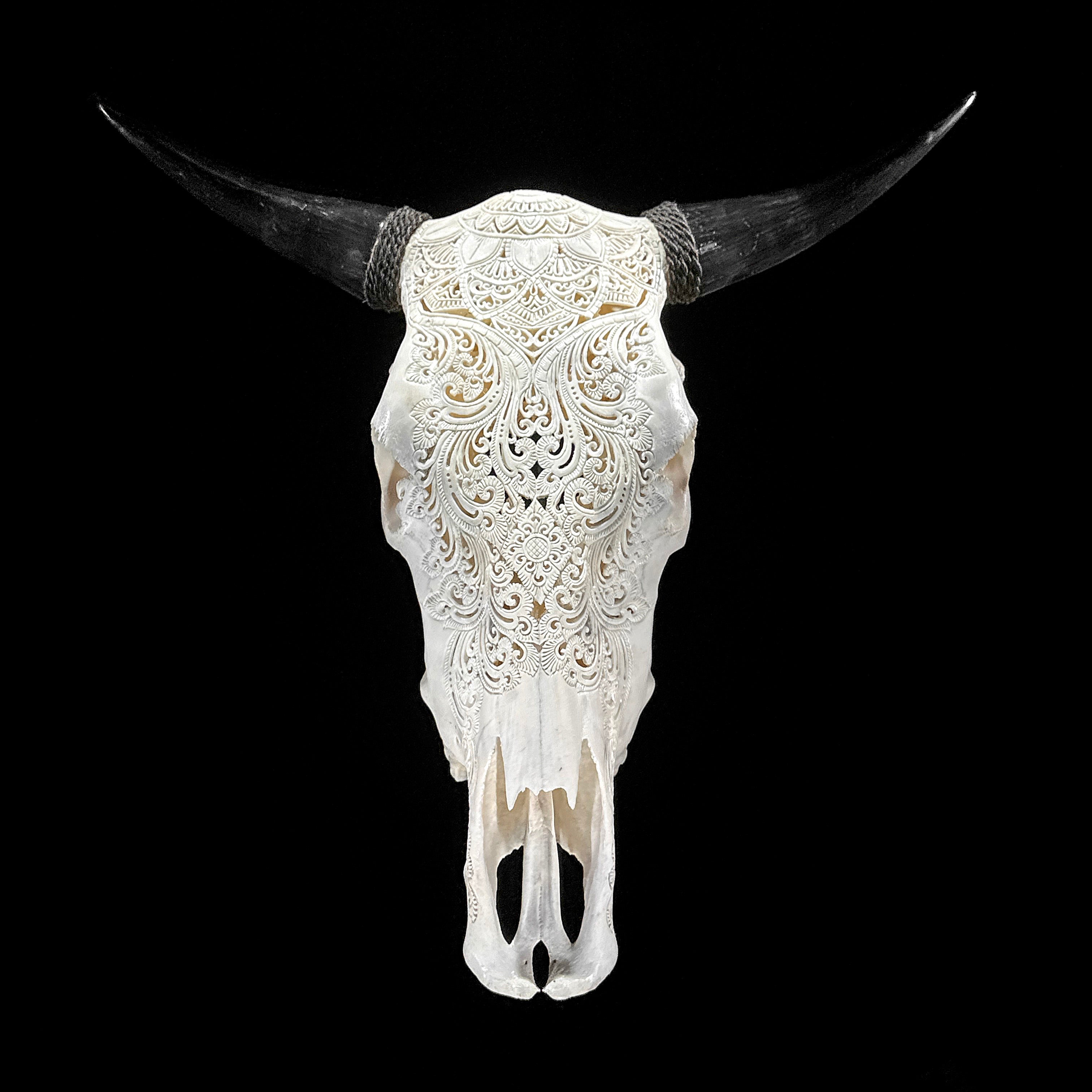 Bull Skull Carved Mandala Boho - Skull,A/149