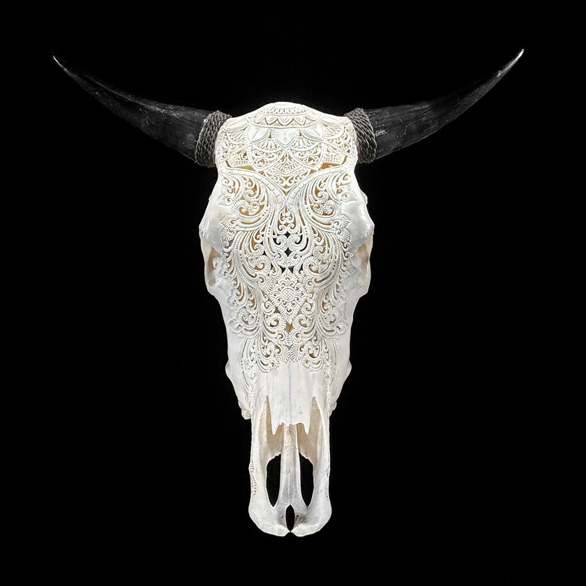 Bull Skull Carved Mandala Boho - Skull,A/149