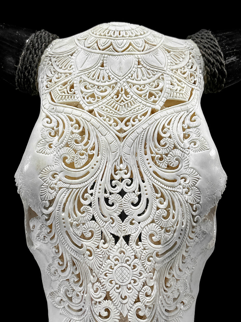 Bull Skull Carved Mandala Boho - Skull,A/149