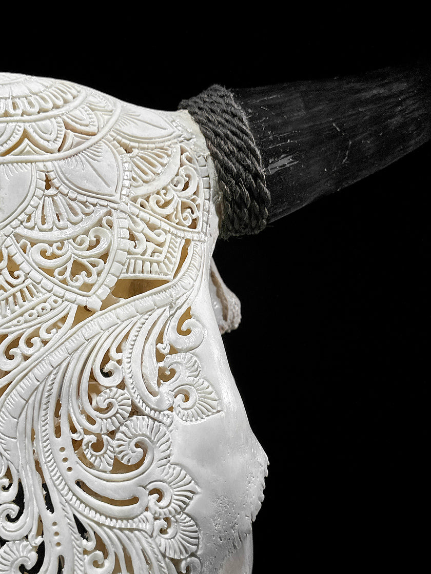 Bull Skull Carved Mandala Boho - Skull,A/149