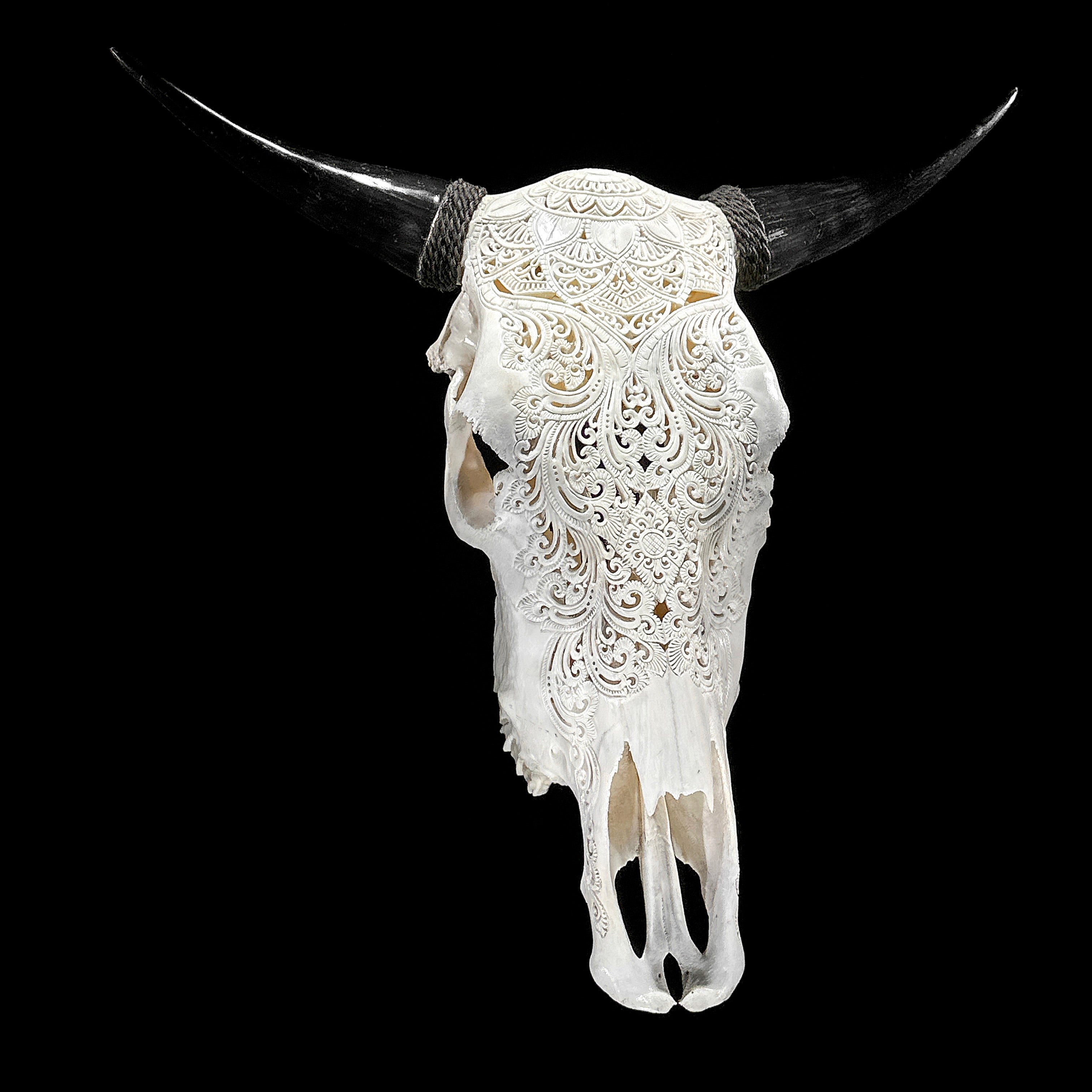 Bull Skull Carved Mandala Boho - Skull,A/149