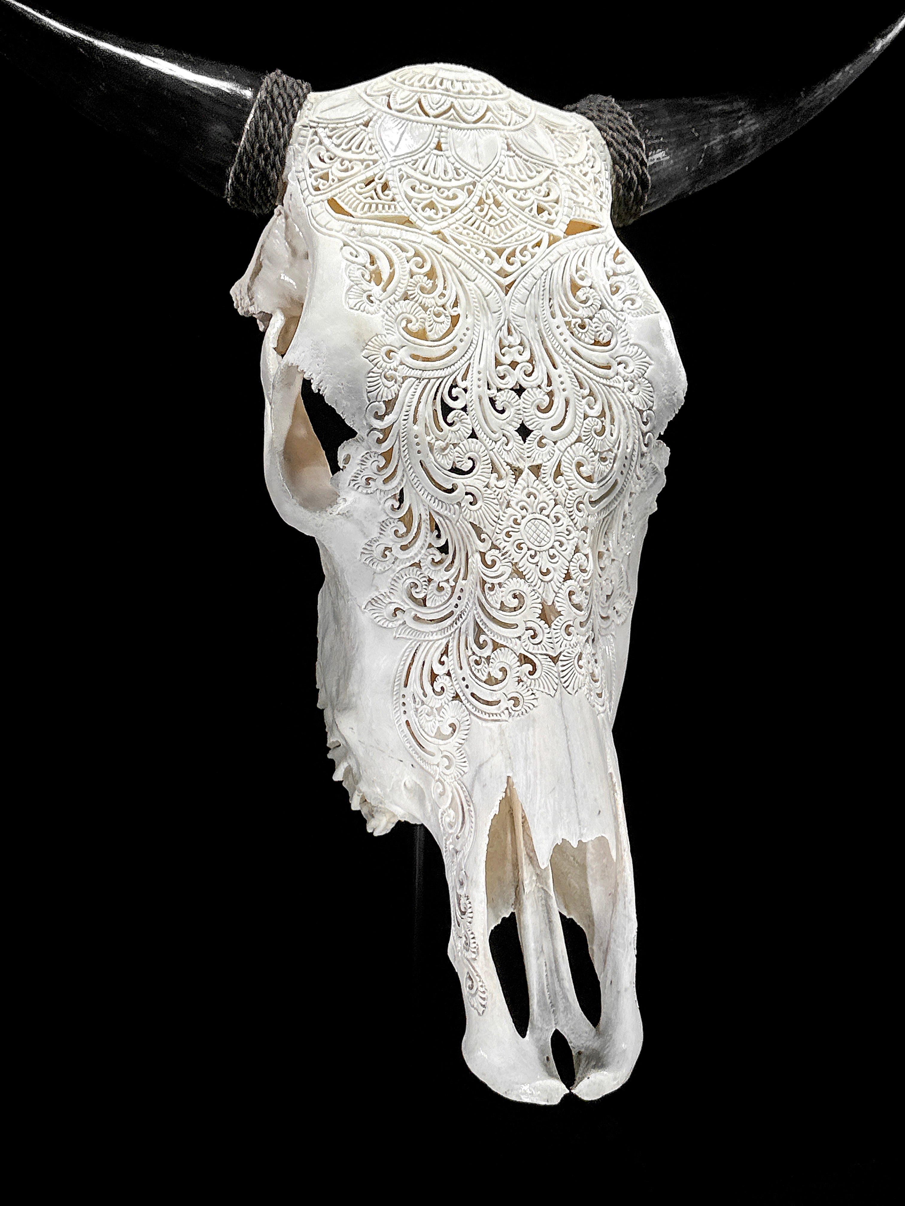 Bull Skull Carved Mandala Boho - Skull,A/149