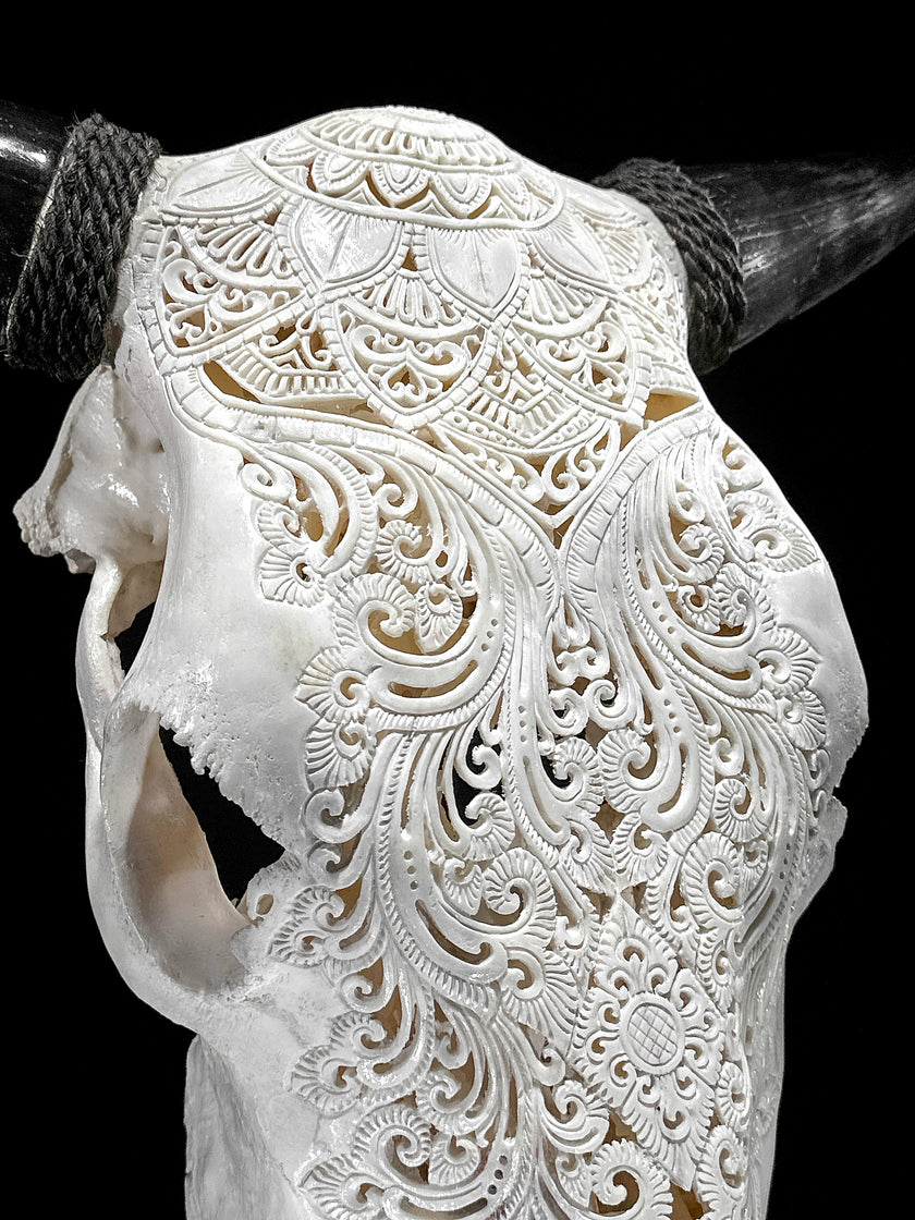 Bull Skull Carved Mandala Boho - Skull,A/149