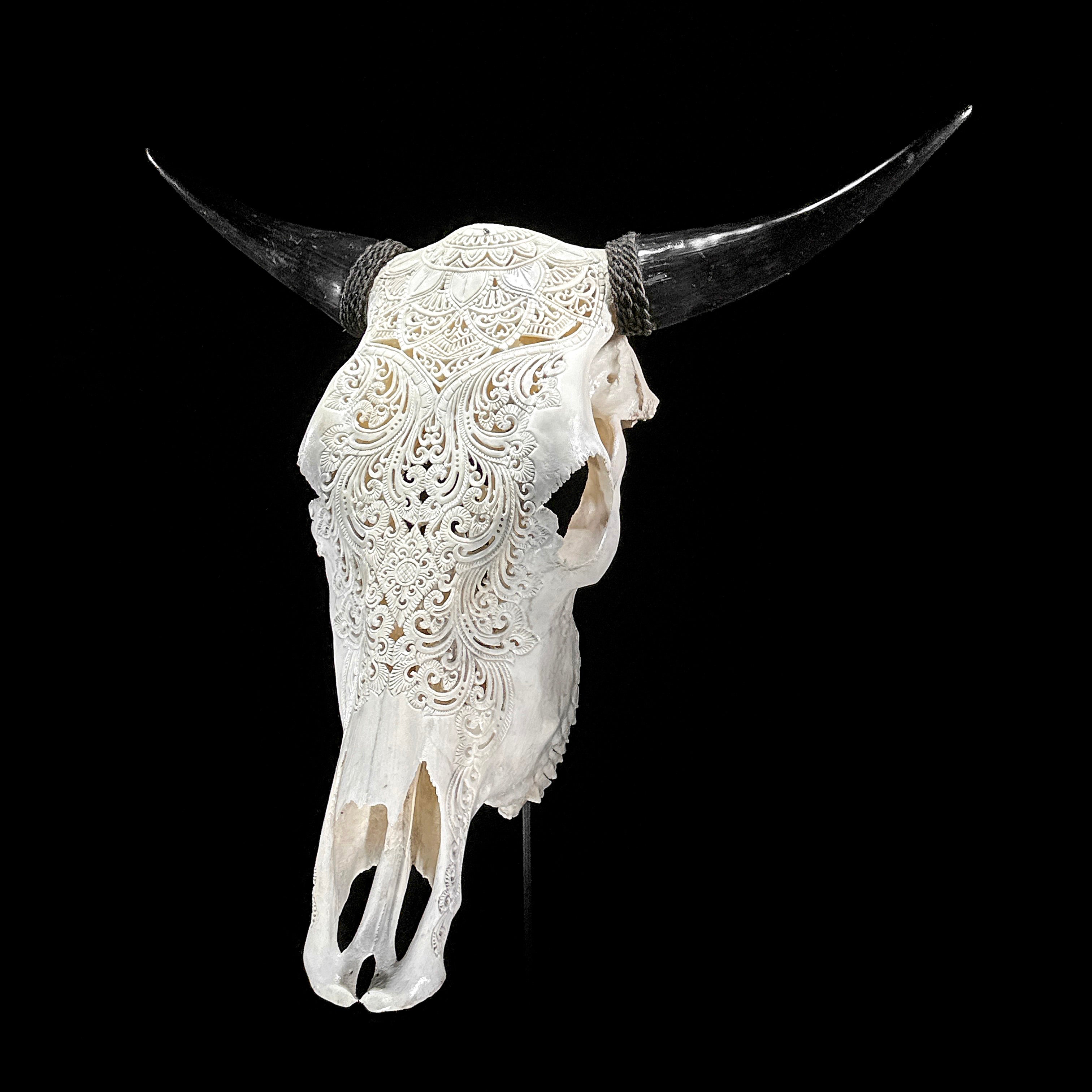 Bull Skull Carved Mandala Boho - Skull,A/149