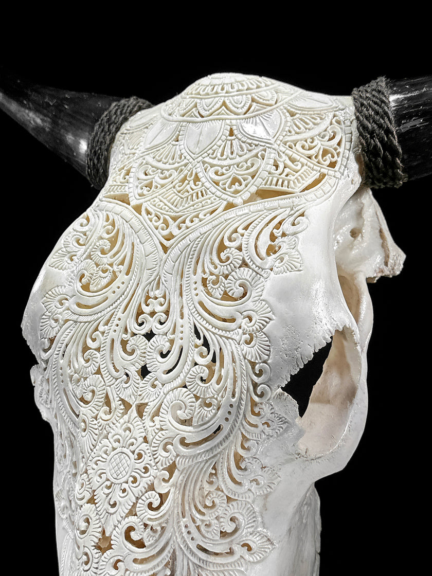 Bull Skull Carved Mandala Boho - Skull,A/149