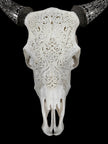 Fully carved cow skulls with Small Lotus Carving Skull,A/179