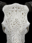 Fully carved cow skulls with Small Lotus Carving Skull,A/179