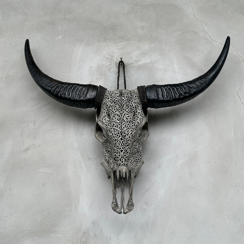 Buffalo Carved Fern - Skull,A/058