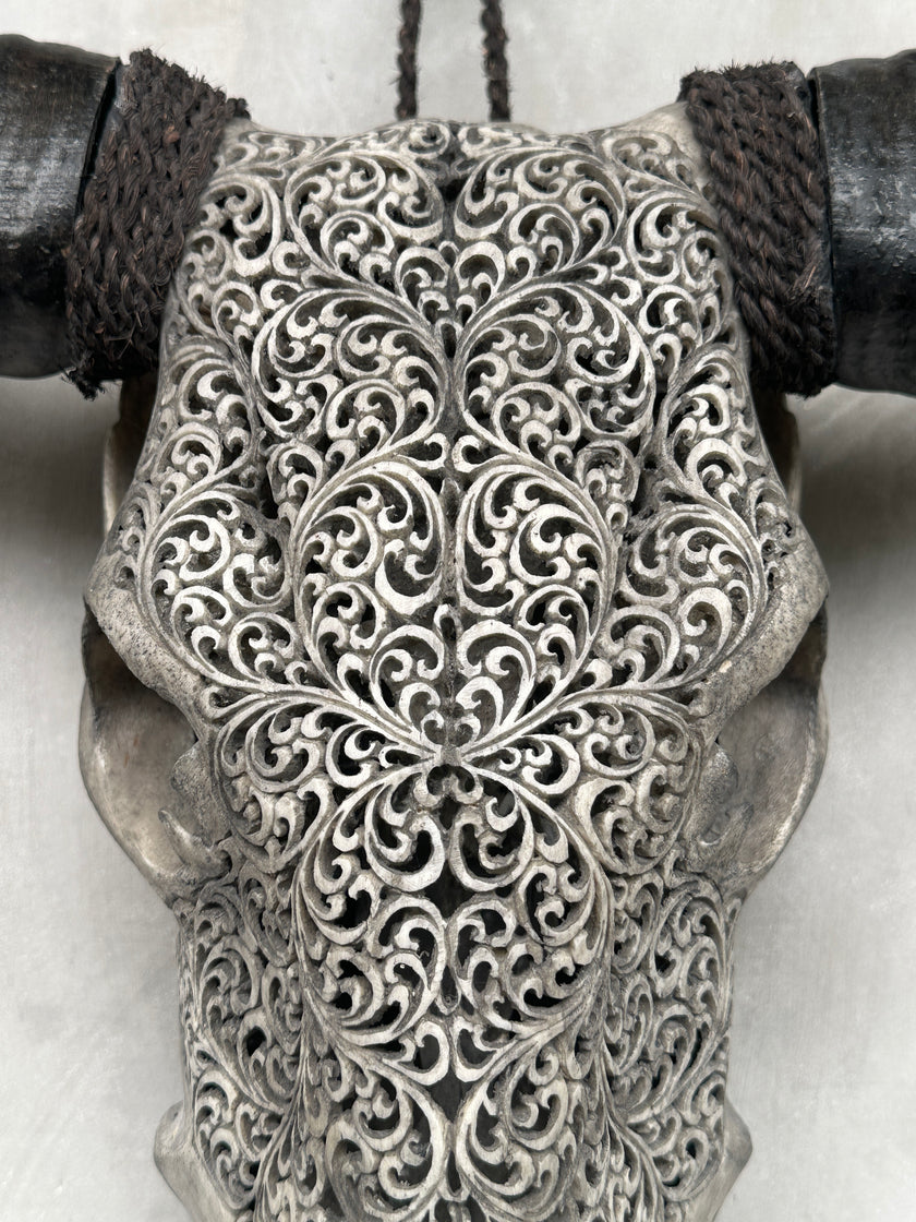 Buffalo Carved Fern - Skull,A/058