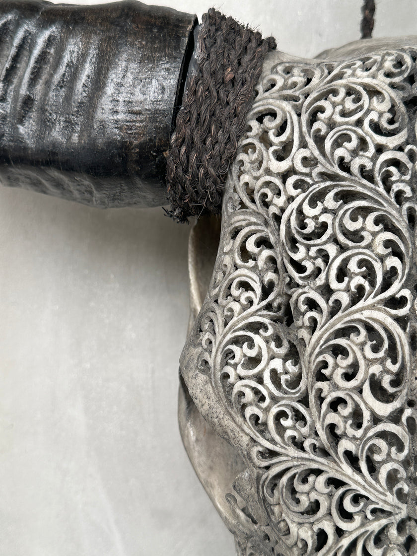 Buffalo Carved Fern - Skull,A/058