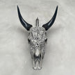 Carved Cow Skull Rose carving K2/037