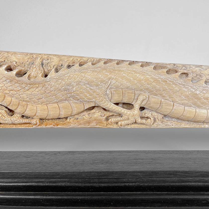Carved Tusks 23/EX/008 Carving dragon phoenix