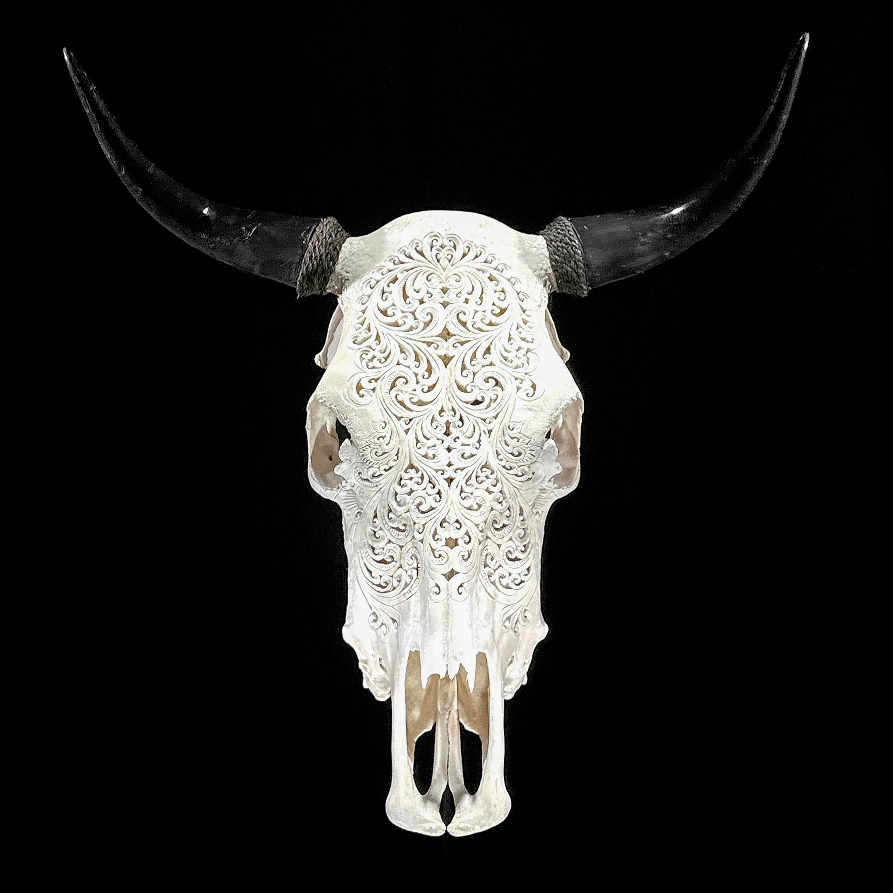 Bull Skull Carved Tradball - Skull,A/150