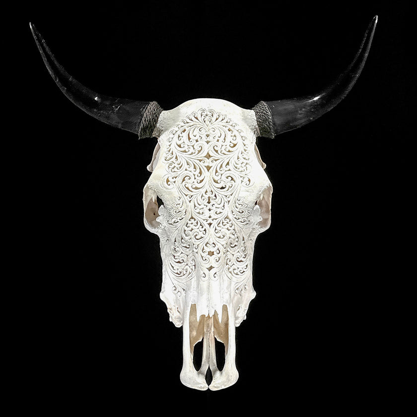 Bull Skull Carved Tradball - Skull,A/150