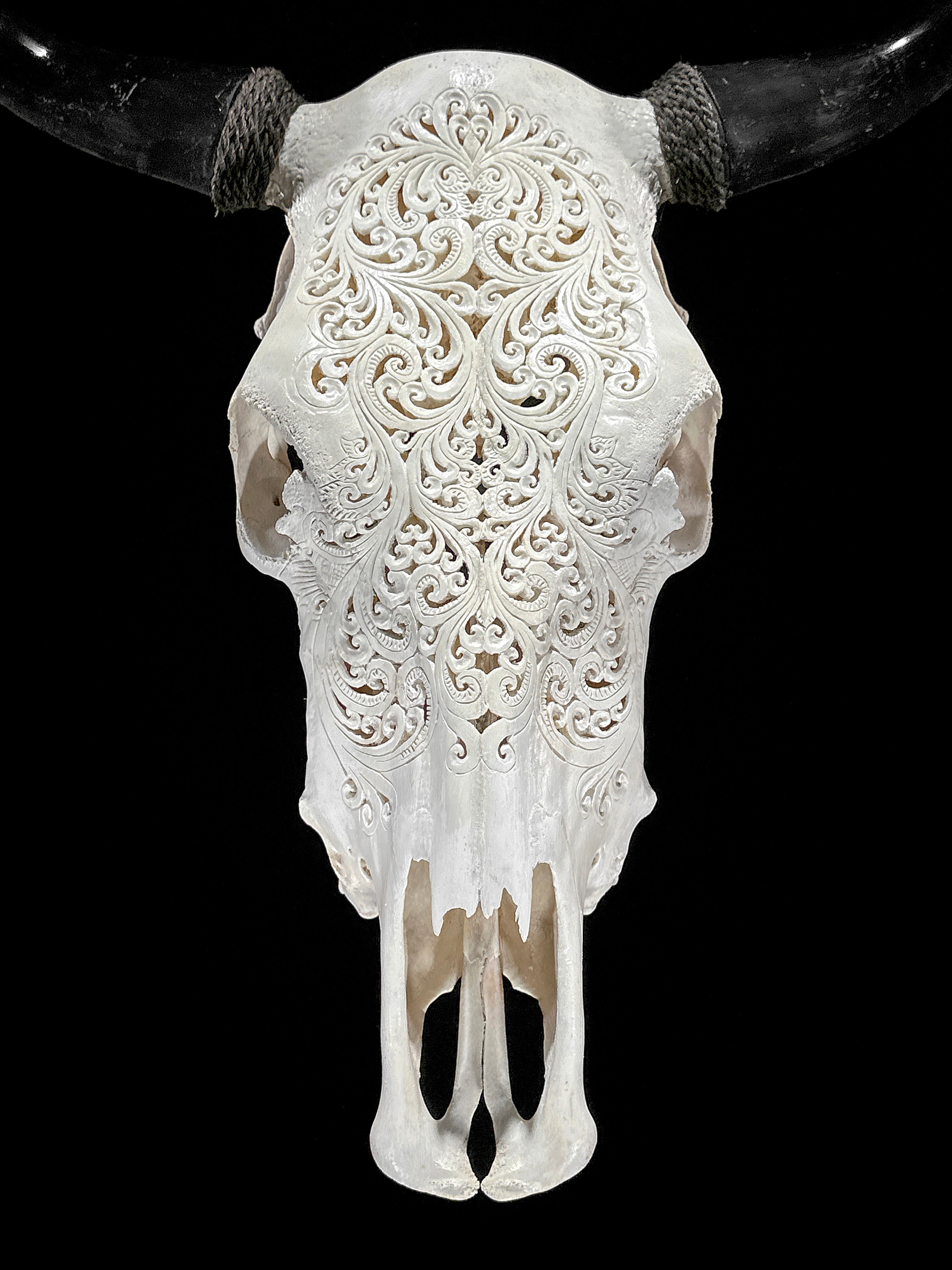Bull Skull Carved Tradball - Skull,A/150