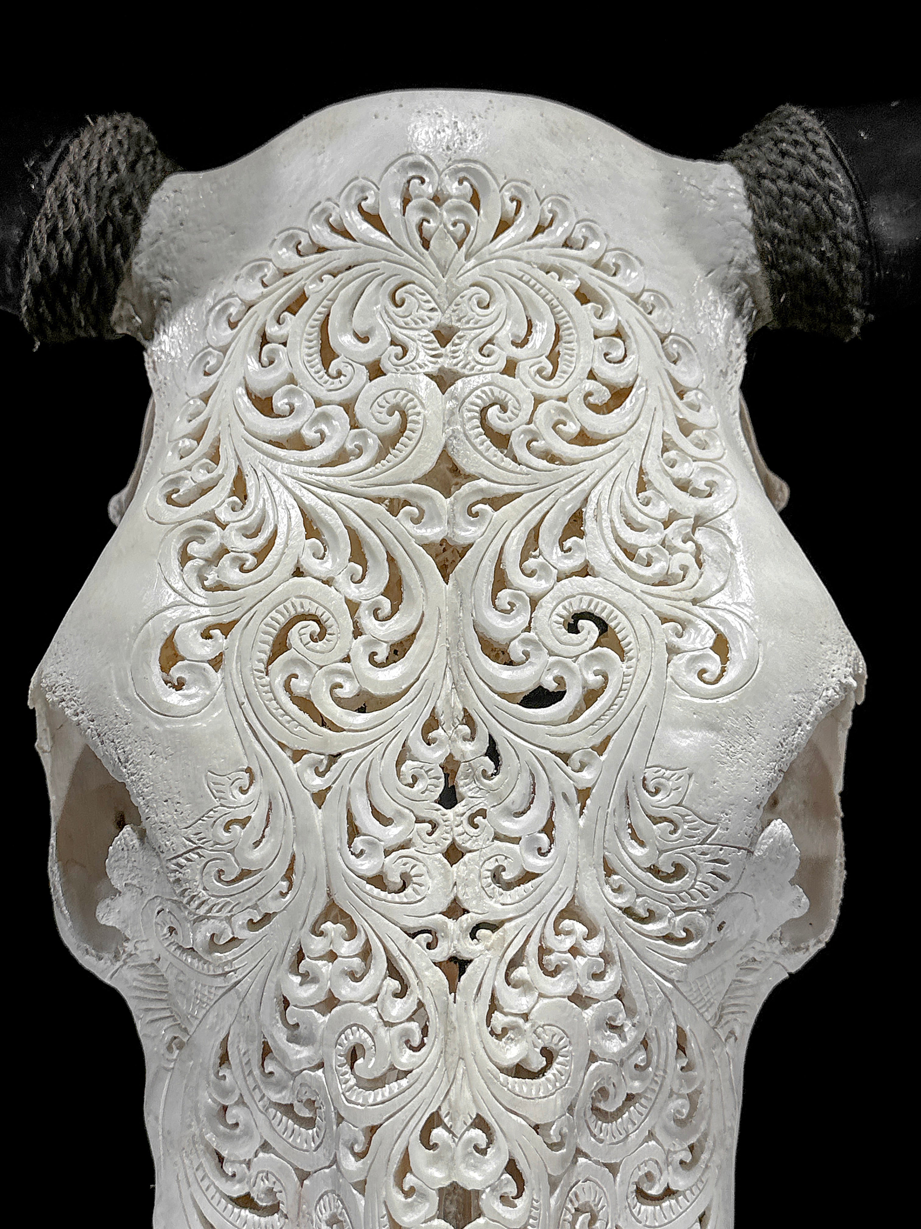 Bull Skull Carved Tradball - Skull,A/150