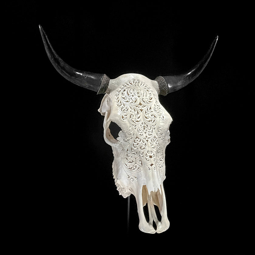 Bull Skull Carved Tradball - Skull,A/150