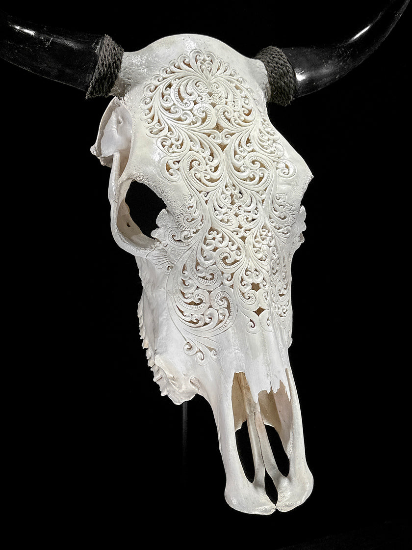 Bull Skull Carved Tradball - Skull,A/150