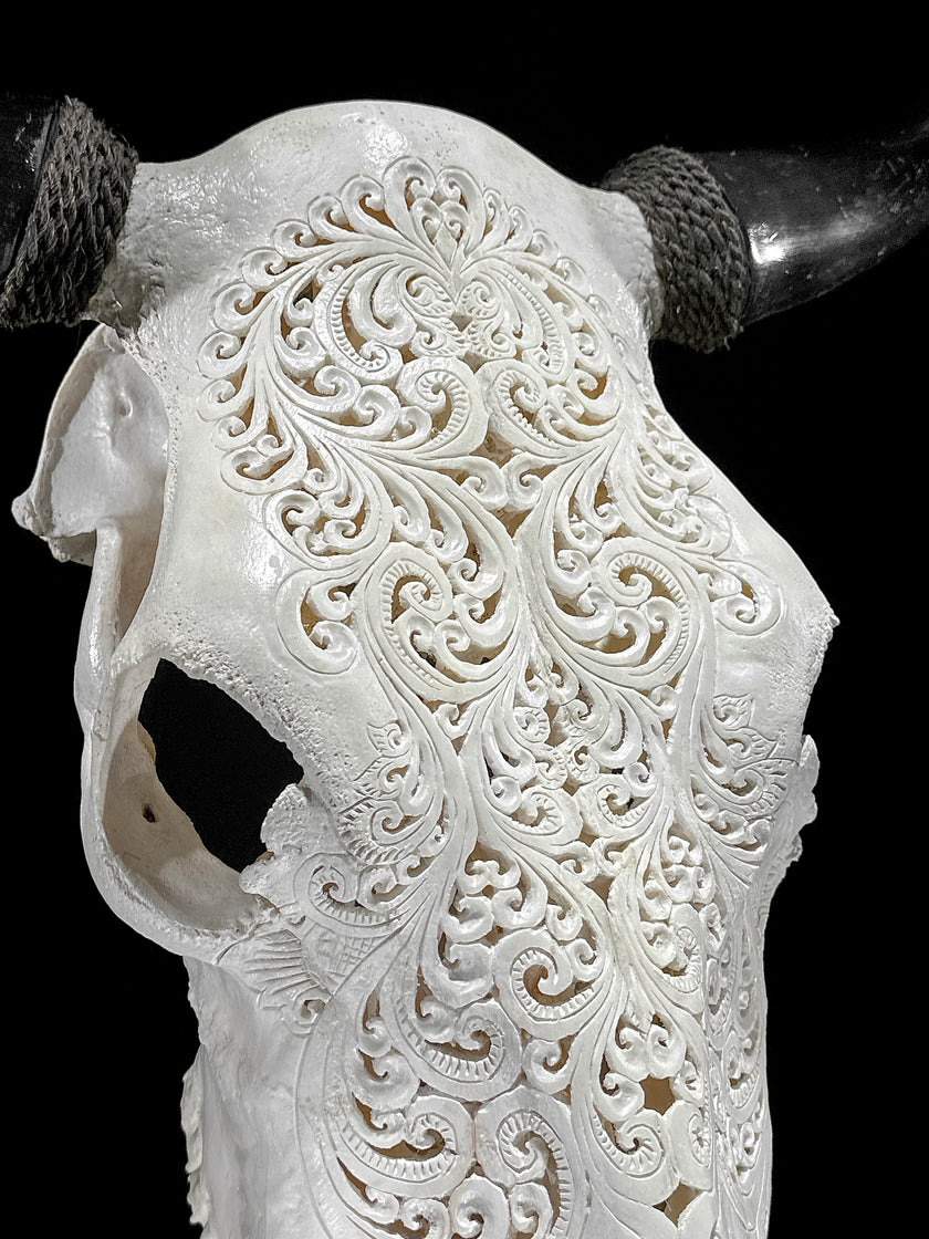 Bull Skull Carved Tradball - Skull,A/150