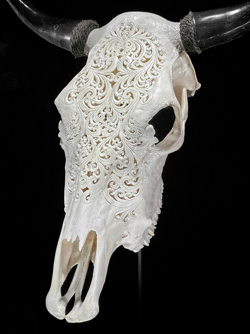 Bull Skull Carved Tradball - Skull,A/150