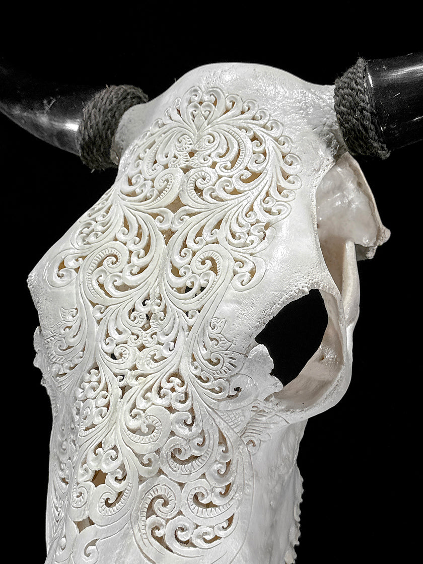 Bull Skull Carved Tradball - Skull,A/150