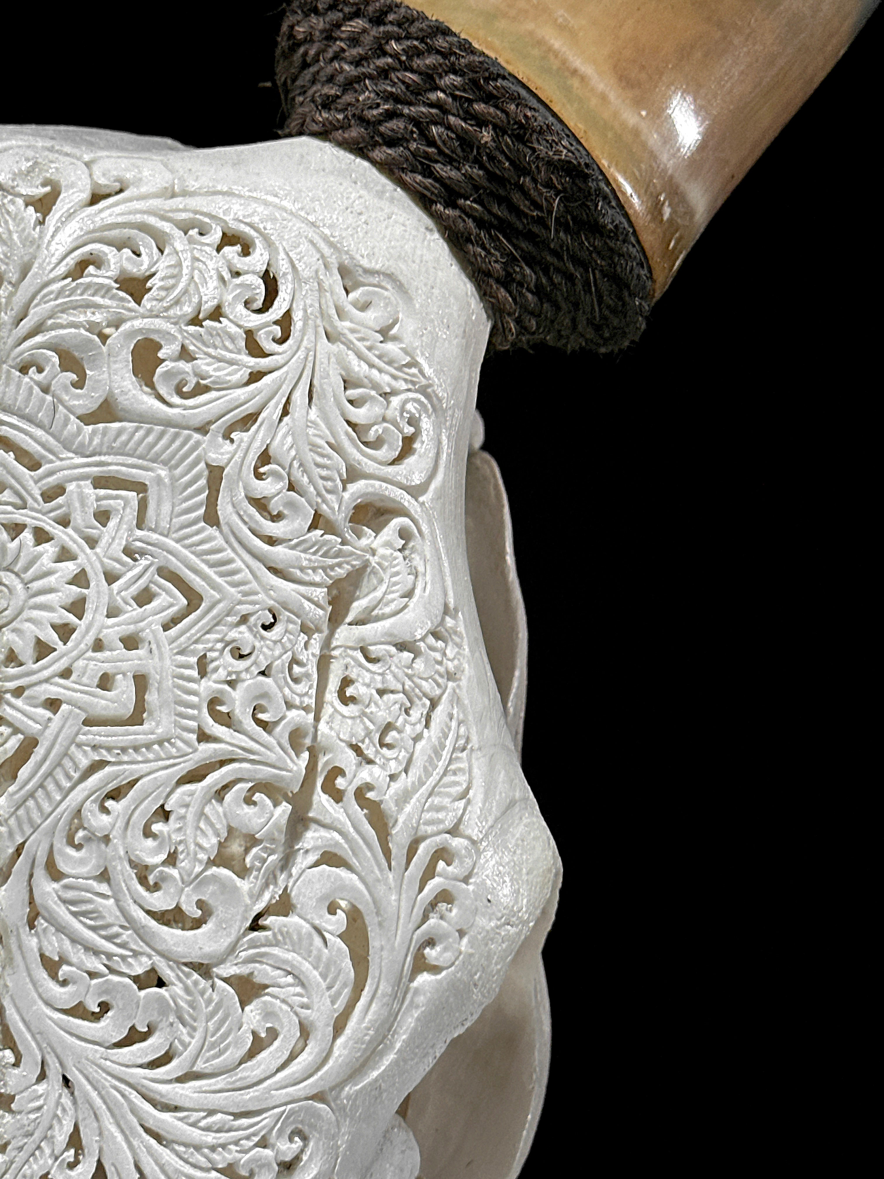 Carved Cow Skulls with Star Mandala Carving Skull,A/185