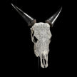 Carved Cow Skulls with Flower Mandala Carving Skull,A/184