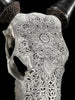 Carved Cow Skulls with Flower Mandala Carving Skull,A/184