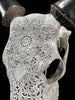 Carved Cow Skulls with Flower Mandala Carving Skull,A/184