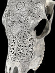 Carved Cow Skulls with Flower Mandala Carving Skull,A/184