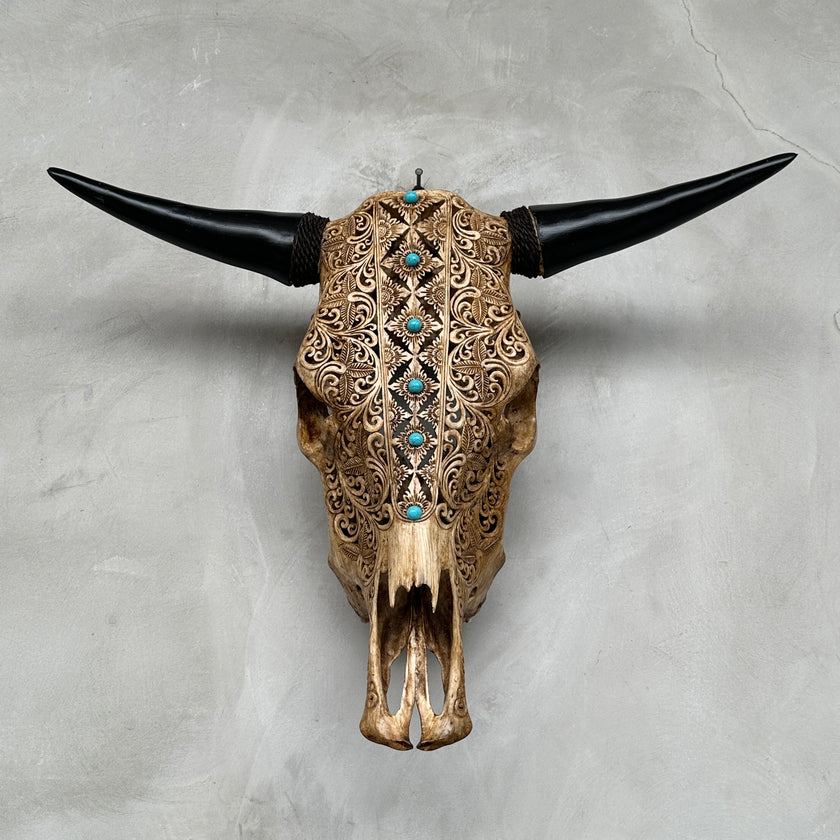 Bull Skull Carved Ketupat - Skull,A/051