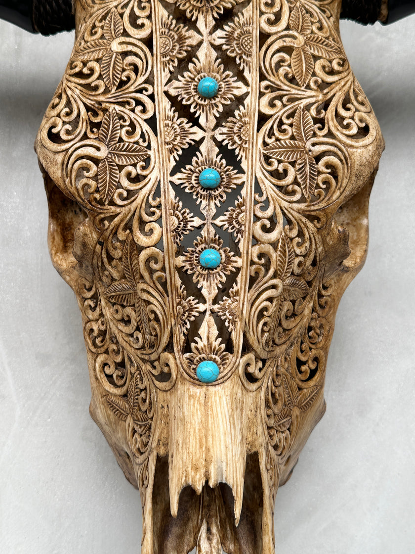 Bull Skull Carved Ketupat - Skull,A/051