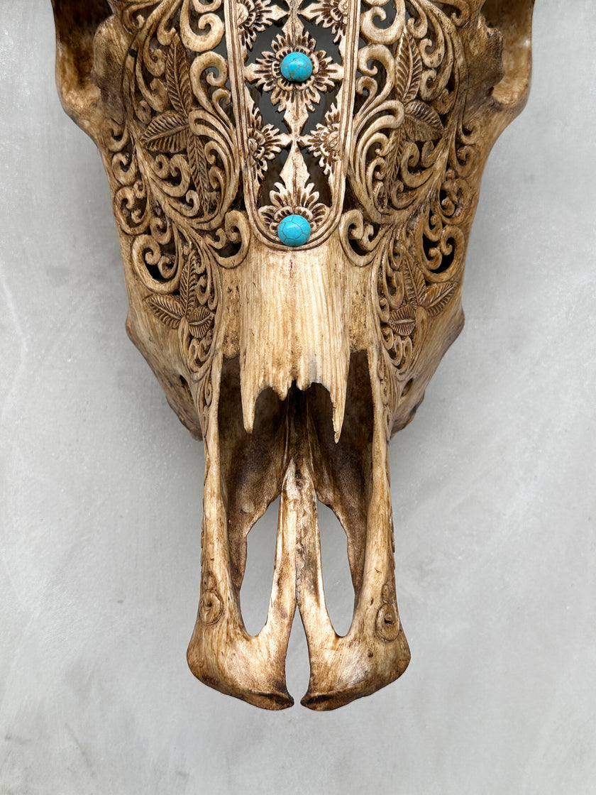 Bull Skull Carved Ketupat - Skull,A/051