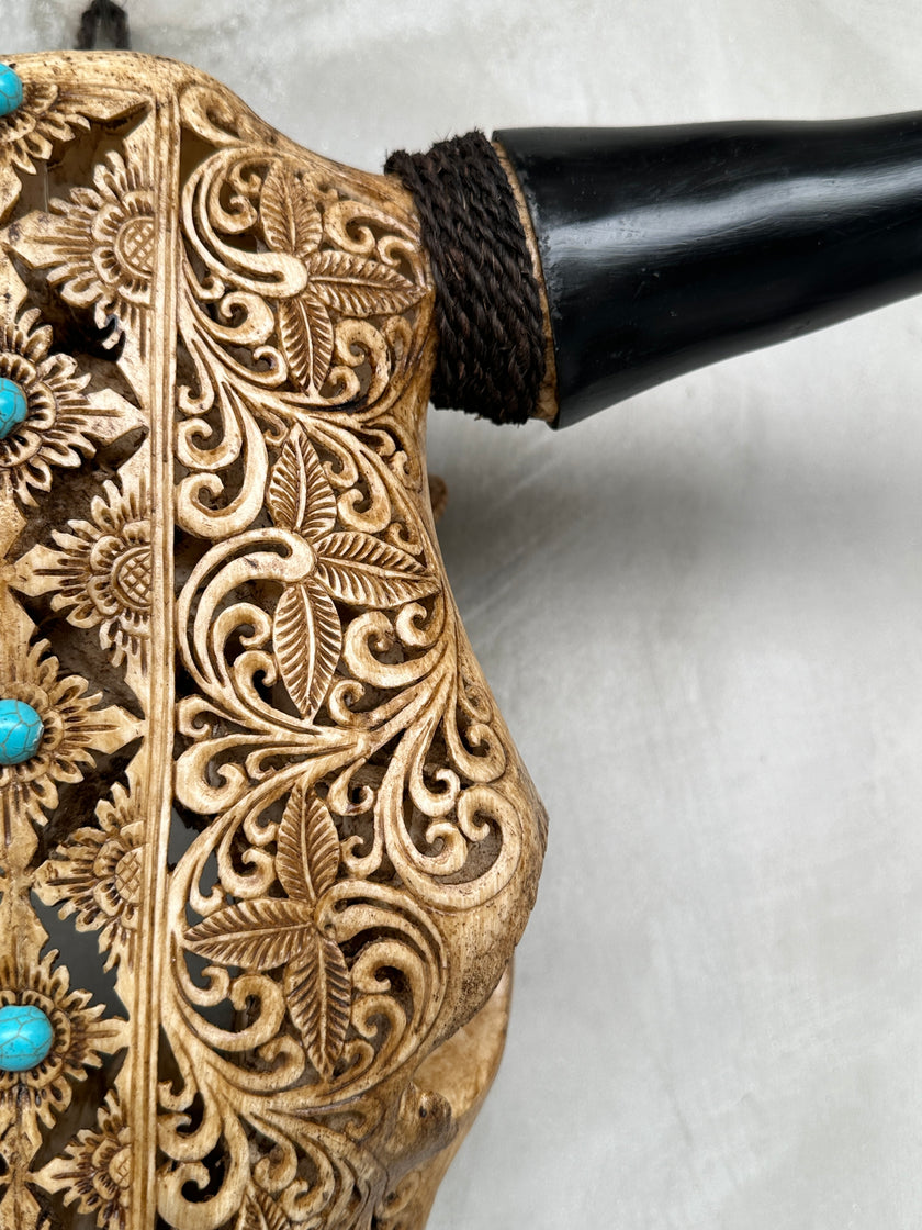 Bull Skull Carved Ketupat - Skull,A/051