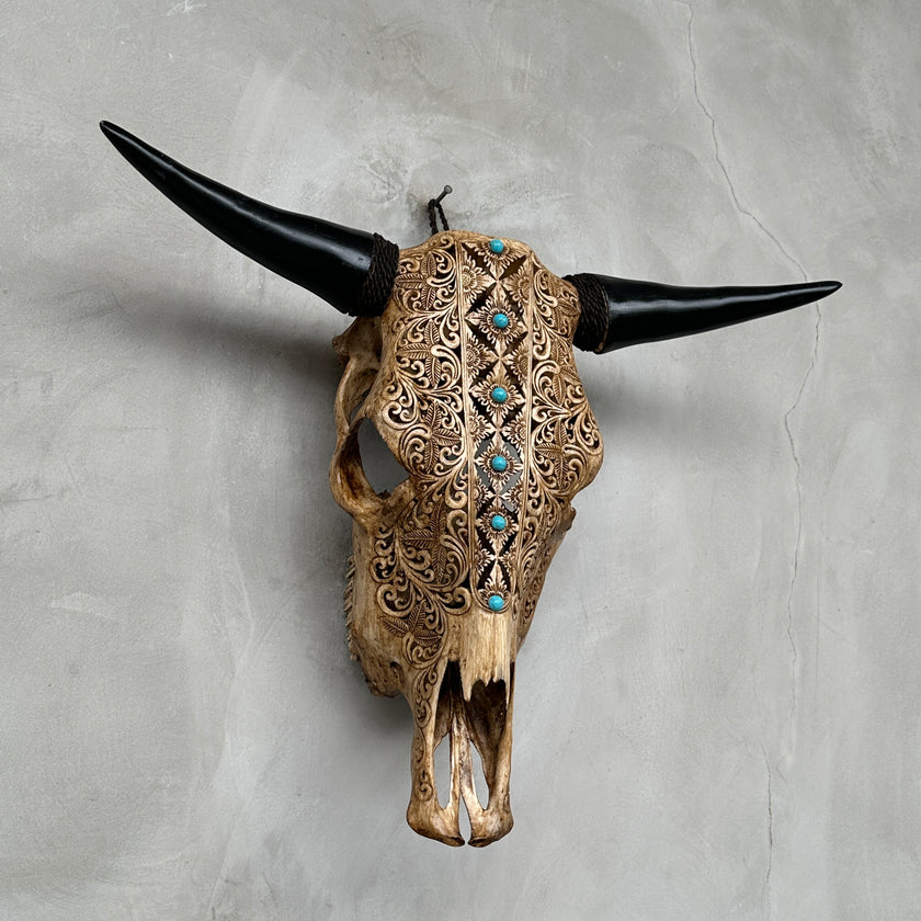 Bull Skull Carved Ketupat - Skull,A/051