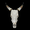 Carved Cow Skulls with Floral Carving Skull,A/186