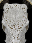 Carved Cow Skulls with Floral Carving Skull,A/186